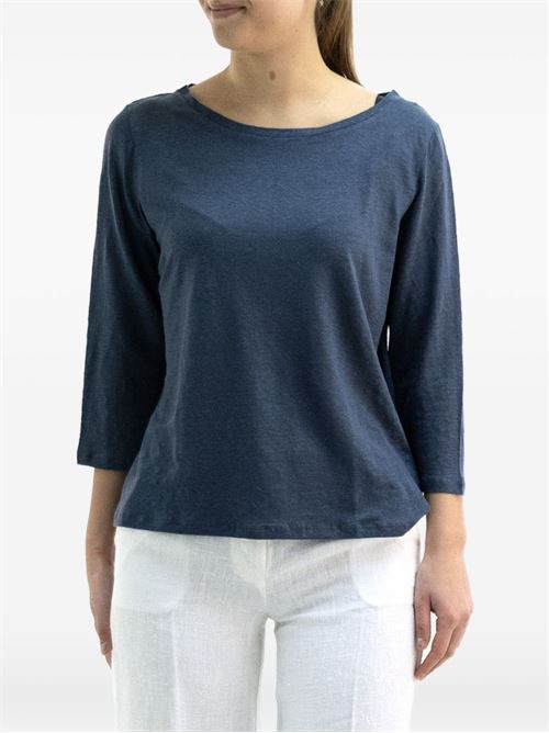 T-shirt donna Majestic Filatures collo barca blu MAJESTIC FILATURES | E26M011FTS3971121